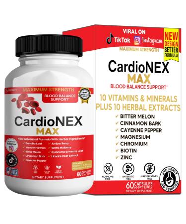 GREENVIFY CardioNEX MAX Blood Supplement 60 Veggie Capsules with Banaba Leaf Bitter Melon Juniper Berry Herbal Formula (1)