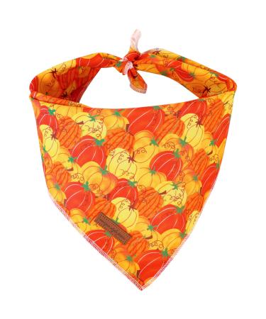 Unique Style Paws 1pcs Halloween Dog Sandanas Washable Cotton Quadrat Latz adjustable dog towel for small medium-sized dogs and cat-pumpkin-L L orange pumpkin