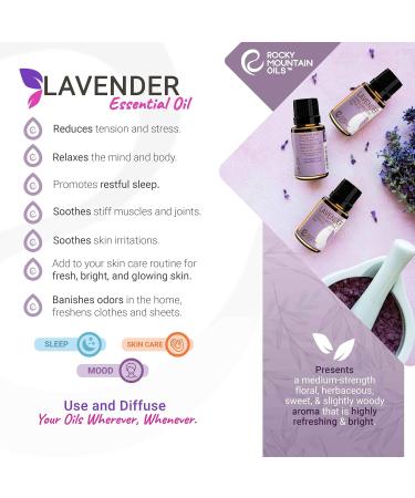 Buy Rocky Mountain Oils Purify Lavender Essential Oil - Organic Diffuser Oil for Aromatherapy | Frankincense & Sage Blend | Perfect for Spa Hotel & Sleep - Buy Online on GoSupps.com