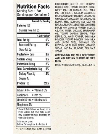 Detour Smart Gluten Free Oatmeal Bar - Cookie Dough 11.7 oz, 9 Count - Buy Online on GoSupps.com