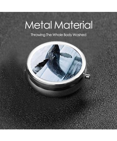 Killer Whale Round Pill Box | 3 Compartment Portable Travel Medicine Organizer | Mini Decorative Pocket Purse for Vitamins & Tablets - Buy Online on GoSupps.com