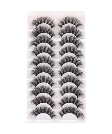 Veleasha Fluffy Wispy Faux Mink Eyelashes - Criss-Cross 10 Pairs Pack - Best False Lashes for Women - Buy Online on GoSupps.com