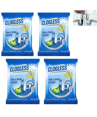 KOAHDE Pipe Dredging Agent Pipeline Dredging Agent Fast Foaming Cleaner Powder Sewer Toilet Dredge Powder Sewer Pipes Cleaning Dredge Agent Toilet Pipeline Dredge Powder Pipe Cleaning Powder 4PC
