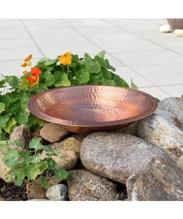 Achla Designs 201-9903 Hammered Solid Bowl w/Rim Birdbath Satin Copper - Buy Online on GoSupps.com