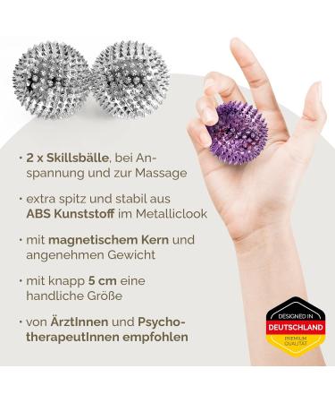 Shop 2x DBT Hedgehog Ball - Magnetic Stress Relief & Acupressure 47mm | Enhance Mobility & Concentration | Stress Relief Massage Tool (Silver) - Buy Online on GoSupps.com
