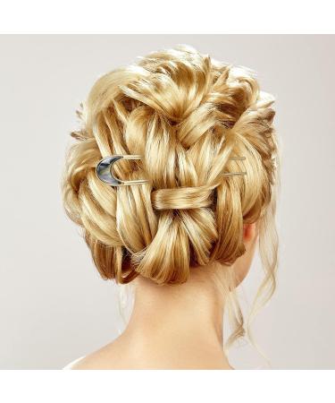 Lurrose 2pcs U Shaped Hair Stick - Retro Metal Hair Forks & Stylish Hair Accessories for Women | Assorted Shell Colors - International Shipping - Buy Online on GoSupps.com