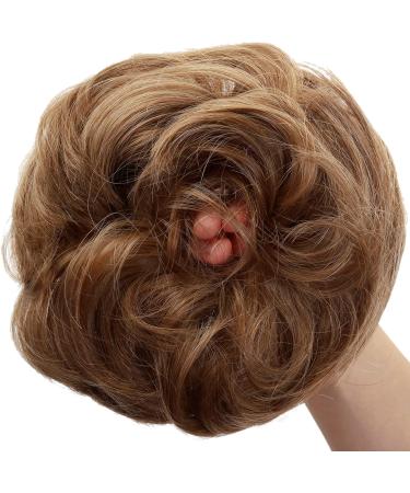 JJstar Messy Hair Bun Curly Wavy Scrunchies - Synthetic Hair Chignons for Women/Girls (Brown Blonde) - Buy Online on GoSupps.com