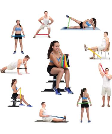 Panathletic Fitness Straps Set - 5 Resistance Bands (Black Red Yellow Blue Green) with Exercise Guide & eBook (German) - International Shipping Available - Buy Online on GoSupps.com