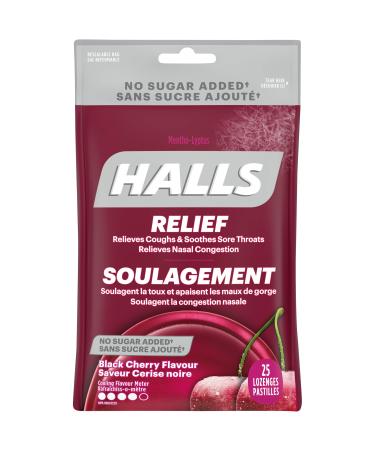 Halls Mentho-Lyptus No Sugar Added Black Cherry 25 Count Bag Pack of 12 original Mentho-Lyptus Black Cherry 25 Count (Pack of 12)