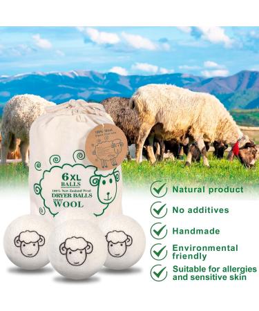 Extra Large Red Wool Dryer Balls - 6 Pack | Natural Fabric Softener for Tumble Dryers & Down Jackets - Buy Online on GoSupps.com