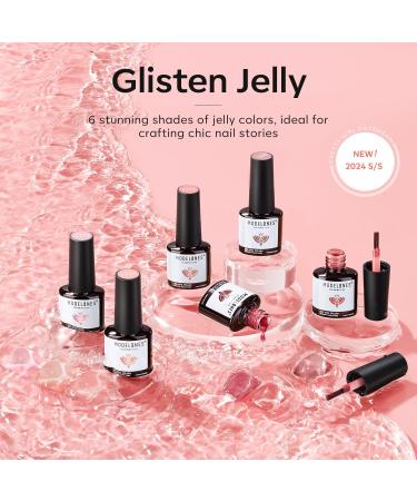 Modelones Jelly Gel Nail Polish 6 Colors Nude Gel Polish Milky White Pink Red Gel Neutral Nail Art Design Translucent Gel Nail Kits Soak Off LED Nail Gel Manicure DIY Salon Jelly Pink Red - Buy Online on GoSupps.com