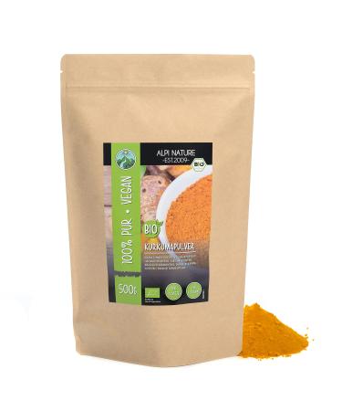 Organic turmeric powder (500g) at least 5% curcumin turmeric powder from controlled organic cultivation gluten -free lactose -free laboratory test vegan turmeric root gently dried and ground 500 g (1 Pack) - Buy Online on GoSupps.com