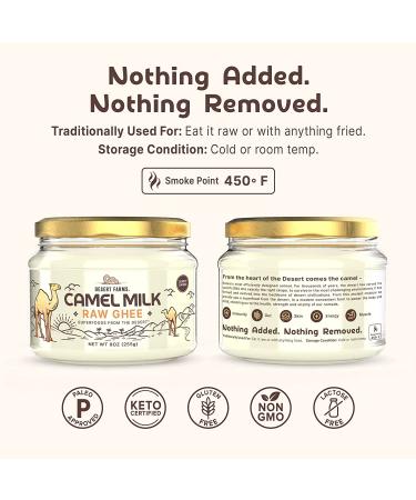 Desert Farms Grass-Fed Camel Ghee Butter (250g) | Keto, Non-GMO, Lactose-Free, Paleo Certified, Organic Ghee - Buy Online on GoSupps.com