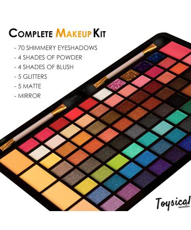 Toysical All In One Makeup Kit - 88 Colors Highly Pigmented Eyeshadow Palette in Leather Case for Girls Teens & Women - Perfect Makeup Set for Beginners & Pros - Buy Online on GoSupps.com