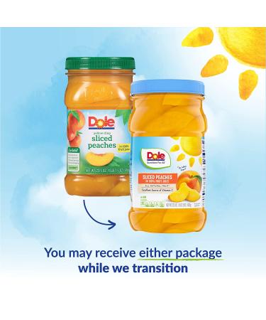 Dole Sliced Peaches in 100% Fruit Juice - 23.5 Oz Resealable Jar - Buy Online on GoSupps.com