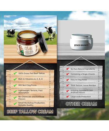 Beef Tallow Balm For Skin Organic Beef Tallow and Honey Cream For Dry Skin Deep Moisturizing Tallow Body Butter Lotion For Cracked Skin Beef Tallow Moisturizer 2 OZ. 2 Ounce (Pack of 1) - Buy Online on GoSupps.com
