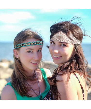 WILLBOND Rhinestone Beaded Headbands - Set of 10 | Elegant Lace Handmade Headwraps for Girls and Women | Vintage Crystal Hairbands | Hair Accessories - Buy Online on GoSupps.com
