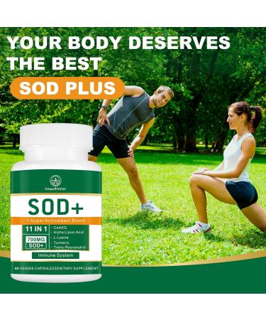 700MG Superoxide Dismutase Supplement - High Potency Antioxidant for Cellular Health - 180 Capsules - Buy Internationally - Buy Online on GoSupps.com