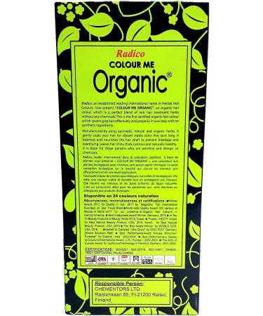 Radico COLOR ME ORGANIC Light BrownLight Brown 100 Natural BIO ORGANIC 9Herb Henna Hair Dye Without Ammonia PPD PTD with ECOCERT HALAL VEGAN 100g - Buy Online on GoSupps.com