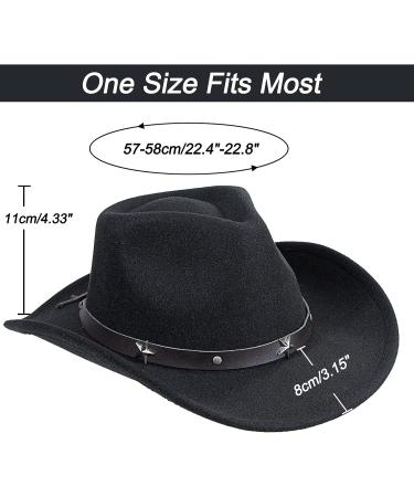 Western Cowboy Cowgirl Hat with Buckle Belt - Black Felt Fedora | INOGIH Women/Girls - Medium - Buy Online on GoSupps.com