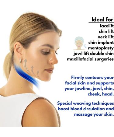 Post Surgery Neck Chin Compression Bandage Wrap for Face Slimming & Jowl Tightening - Neck Coverage Chin Lifting Strap (S) - Buy Online on GoSupps.com