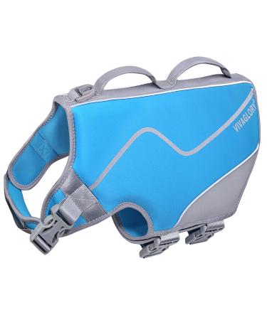 Vivaglory for dogs in a sporty style durable pet security vest comfortable neoprene rescue vests with Velcro fastener blue Xlarge XL: 74-84cm (chest circumference) blue