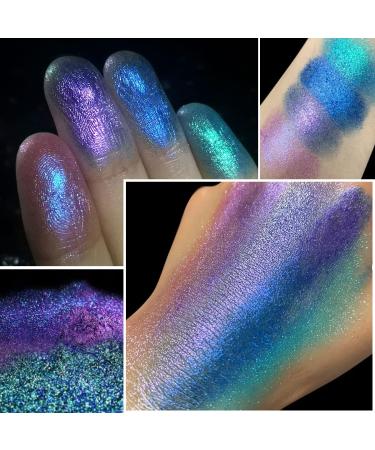Multichrome Metallic Chameleon Eyeshadow Palette - High Pigment Holographic Glitter for Stunning Multi-Dimensional Looks - Vegan & Cruelty-Free - Buy Online on GoSupps.com