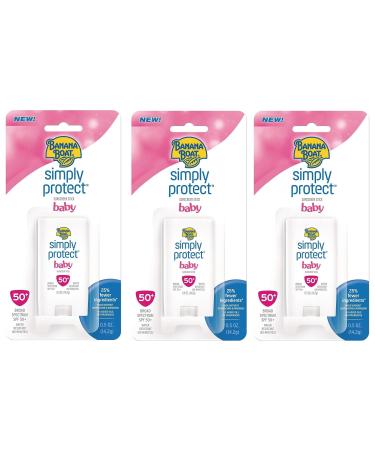Banana Boat Spf50+ Baby Simply Protect Stick 0.5 Ounce (14ml) (3 Pack)