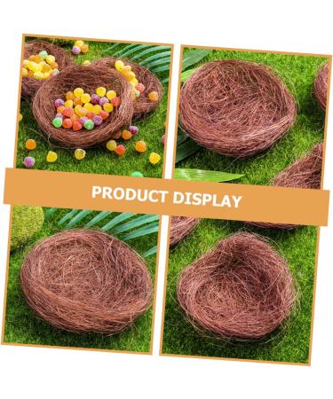 Unomor 12th Simulated Bird Nest - Decorative Easter Egg Nest for Outdoor & Tree Decoration | Mini Hemp Silk Birds 12x12cm Coffee - Buy Online on GoSupps.com