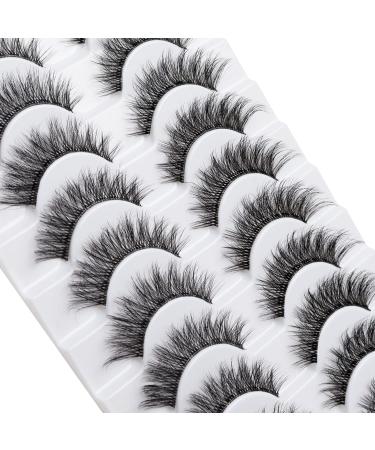 MilyBest 10 Pairs Asian Spiky Anime Mink Cat Eye False Eyelashes | Fluffy Wispy Clear Band for Natural Look & Extensions Pack A-Chic - 18MM - Buy Online on GoSupps.com