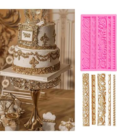 Rainmae 4 Pcs Baroque Fondant Silicone Molds - Flower Lace & Filigree Design for Cupcake Toppers & Crafting - Style 5 - Buy Online on GoSupps.com