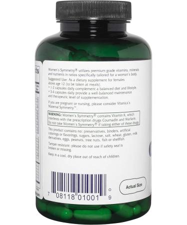 Vitanica Women's Symmetry High Potency Daily Multivitamin - 180 Vegan/Vegetarian Capsules - Buy Online on GoSupps.com