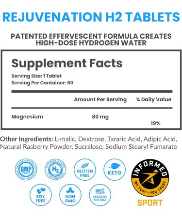 DRINK HRW Rejuvenation Unflavored Molecular Hydrogen Water Tablets (60ct) + Rejuvenation Raspberry Molecular Hydrogen Water Tablets (60ct) - Buy Online on GoSupps.com