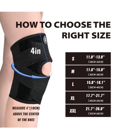 Knee Brace with Side Stabilizers - Adjustable Support for Meniscus Tear ACL MCL & Arthritis - Breathable Knee Wrap for Men & Women - Black Medium - Buy Online on GoSupps.com