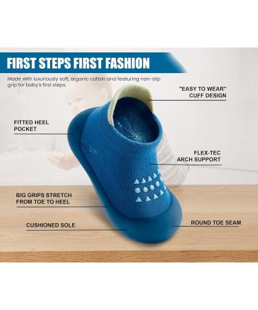 Dookeh Baby Shoes | Non Slip Soft Sole Sneakers for Boys & Girls | 6-9 Months | Blue - Buy Online on GoSupps.com