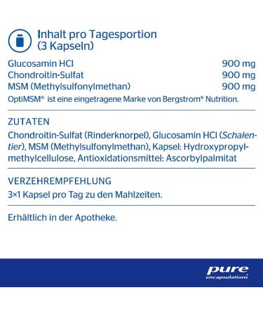 Pure Encapsulations Glucosamine Chondroitin + MSM - 120 Capsules for Joint Health - Buy Internationally - Buy Online on GoSupps.com