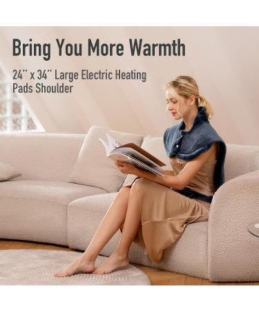 Heating Pad for Back and Shoulder Pain Relief | Electric Wrap with 4 Heat Settings | Wearable Large Heating Pad Neck and Shoulder Wrap | 2 Hr Auto Shut Off | Washable | Blue - Buy Online on GoSupps.com