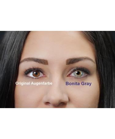 Charmiga Bonita Gray Contact Lenses - Opaque Gray Annual Lenses for Halloween Vampire Anime Cosplay | 2 Soft Lenses + Accessories - Buy Online on GoSupps.com