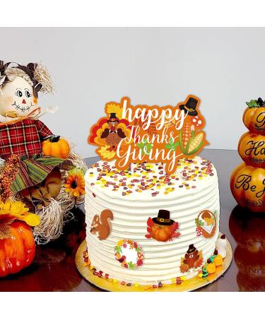 Thanksgiving Cake Toppers Kits 73PCS Fall Cupcake Toppers Turkey Pumpkin for Festival Party Cupcakes Decoration Harvest Day Cake Decor - Buy Online on GoSupps.com
