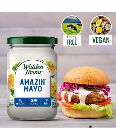 Walden Farms Amazin Mayo Spread 12 oz Jar (2 Pack) - Light and Tangy Mayonnaise | 0g Net Carbs | Paleo and Keto Friendly | Kosher Certified - Perfect for Sandwiches, Salads, Wraps, and More - Buy Online on GoSupps.com