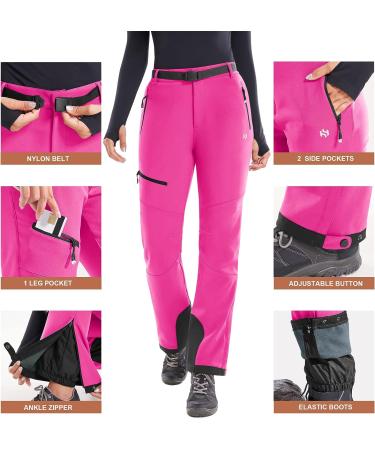 Heathyoga Women's Waterproof Snow Pants - Ski, Snowboard, Hiking & Cargo Pants - Large Classic Pink - Buy Online on GoSupps.com