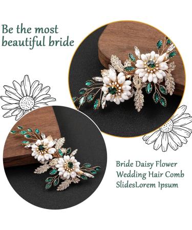 JYTDBCS Bride Daisy Flower Wedding Hair Comb Slides Rhinestone Gold Crystal Hair Pieces Bridal Hair Accessories for Women and Girls - Buy Online on GoSupps.com
