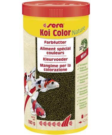 Sera (07052) Koi Color Nature Mini 1 Ltr. A natural color lining with 10% spirulina for colorful koi up to 12 cm koiifutter without color & preservatives 1 ml (1 Pack) mini 2mm single