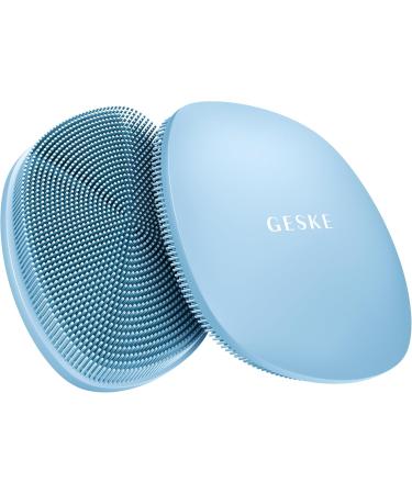 Geske SmartAppGuided 4-in-1 Facial Brush | Silicone Cleaning Device for Professional Skin Care | Soft Facial Cleaning Brush in Aquamarine - Buy Online on GoSupps.com