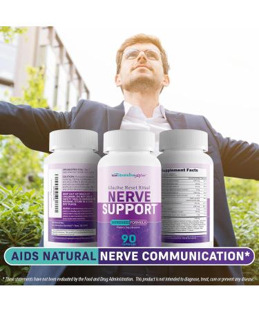Gluc0se Reset Ritual Nerve Support Supplement - Our Best Neuropathy Support Supplement - B12 Nerve Health Vitamins - B12 Vitamins for Nerve System - Nervous System Vitamin B Complex for Nerve Damage - Buy Online on GoSupps.com