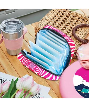Large Aesthetic Storage Bags for Women's Bandages & Tampons - Zippered Geometry Stripes in Pink - Buy Online on GoSupps.com