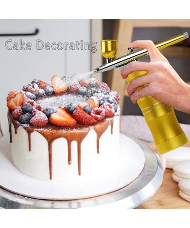Portable Mini Airbrush Kit with Compressor 27PSI Gravity Feed for Cake Decorating, Makeup, Nail Art, Painting & Tattoo Gold - Buy Online on GoSupps.com