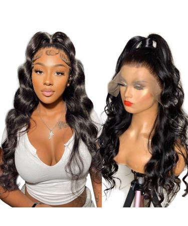26 Inch Body Wave 13X4 HD Lace Front Wigs Human Hair Wigs For Black Women 180 Density Transparent Lace Frontal Wigs Human Hair Brazilian Virgin Real Glueless Wig Human Hair With Baby Hair Can Be Dyed 26 Inch Body Wave HD Lace Wig