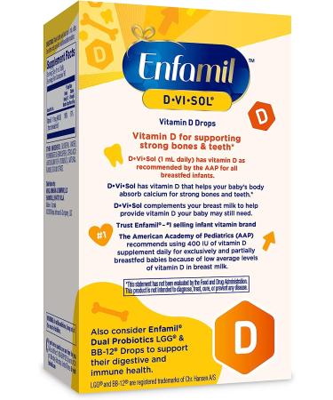 Enfamil Baby Vitamin D Drops Strong Teeth & Bones for Newborns | Gluten-Free | 50 Day Supply - Buy Online on GoSupps.com
