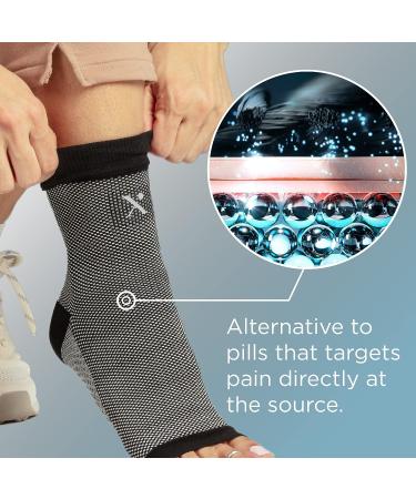 NUFABRX Ankle Compression Sleeve - Pain Relief for Men & Women | Arthritis, Tendonitis, Plantar Fasciitis Support - Buy Online on GoSupps.com
